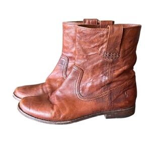 Frye Brown Leather Ankle Boots